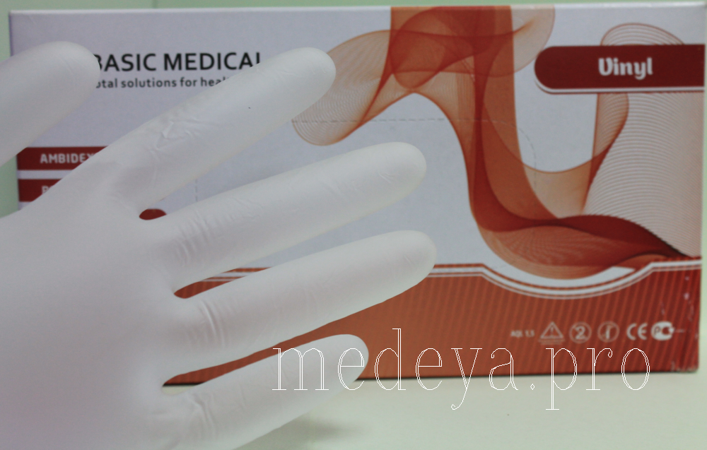 перчатки виниловые