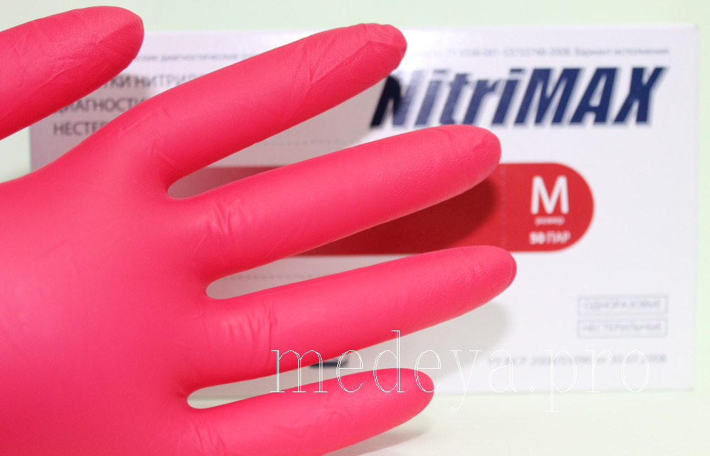 Перчатки нитриловые красные NitriMax