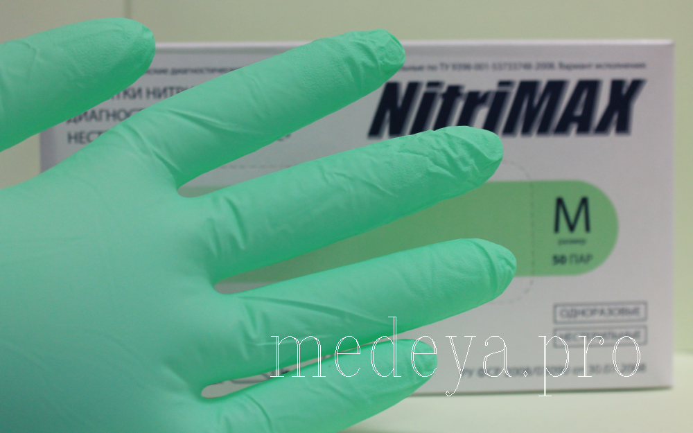 Перчатки нитриловые зеленые NitriMax